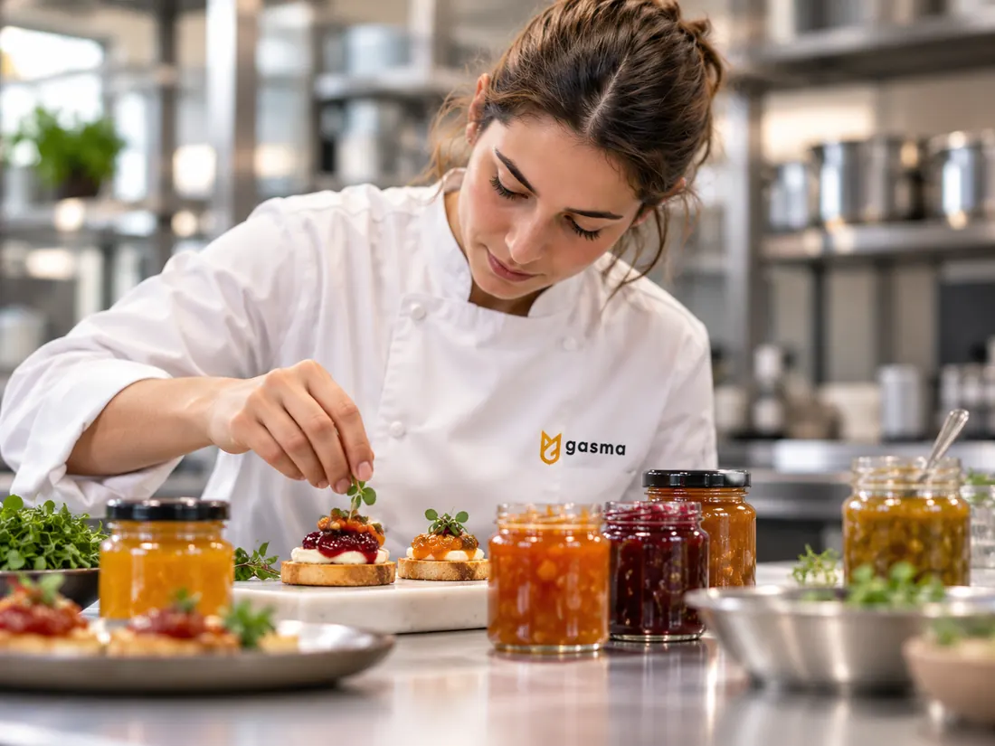Una estudiante elabora conservas artesanales y tapas con productos locales